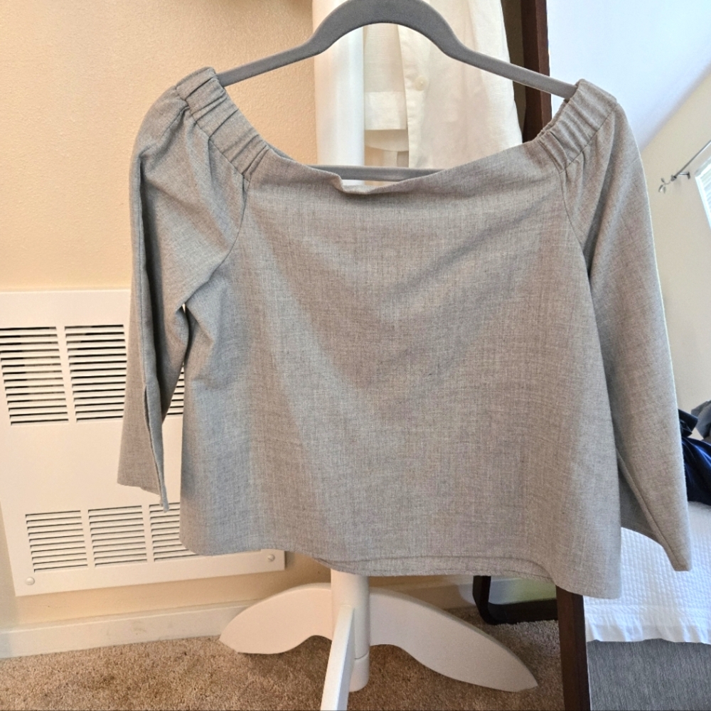 Zara Gray Off Shoulder Blouse